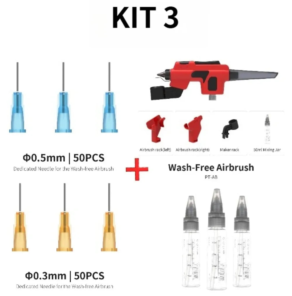 DSPIAE PT-AB Wash-Free Airbrush with Marker Rack for Gundam Scale Models Painting Tool Quick Paint Change Hobby DIY Craft Tools
