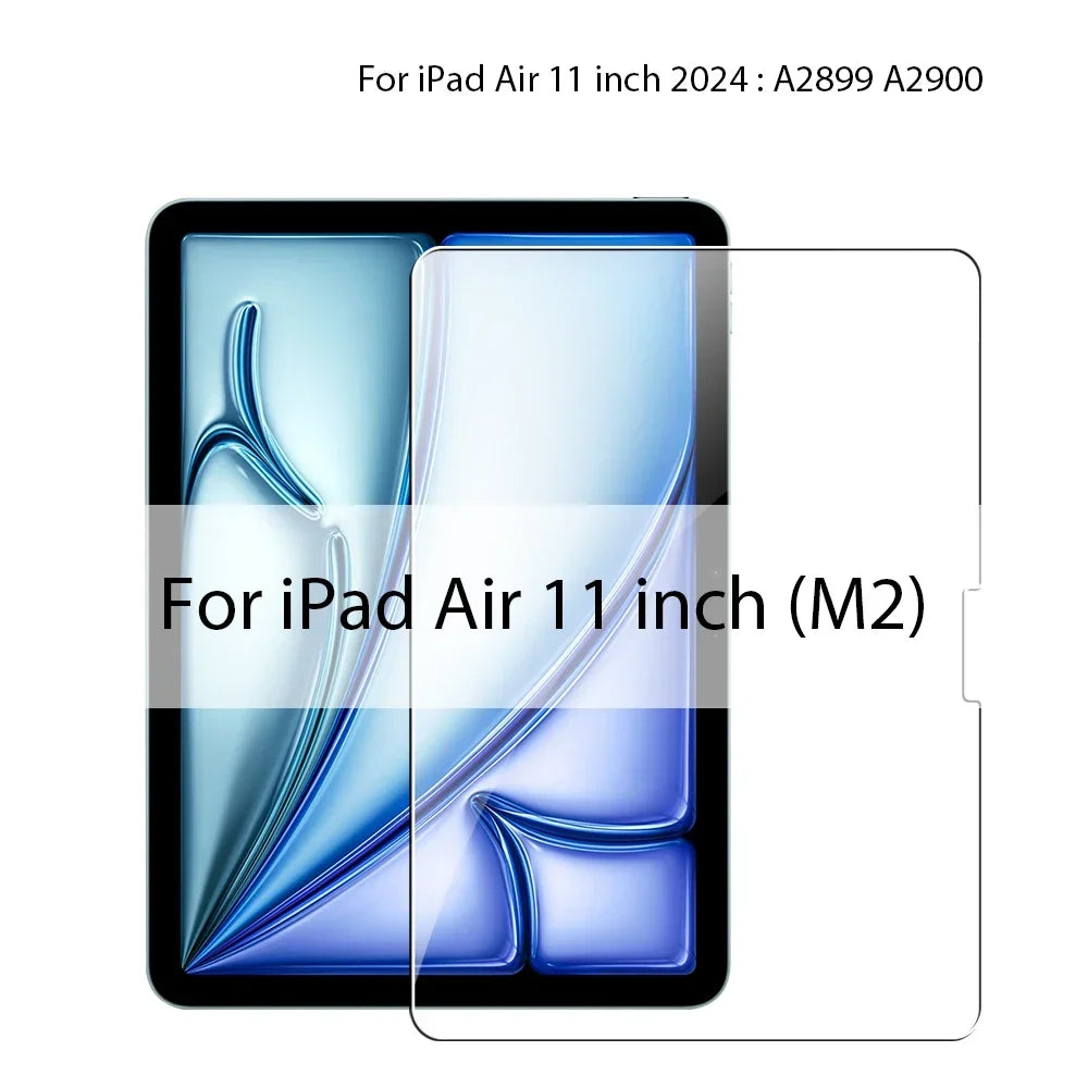 2PCS Screen Protector Case for IPad Pro 13 12.9 11 6th A16 M4 M2 2024 Air 5 4 3 2 1 9 9th 10 10th Gen Mini 6 10.9 10.2 9.7 Cover