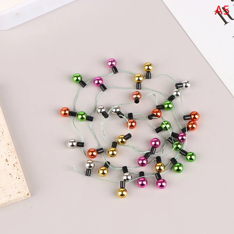 1M 1:12 Dollhouse Miniature Decorative String Lights DIY Fake String Lights Christmas Decoration Accessories No Power Supply