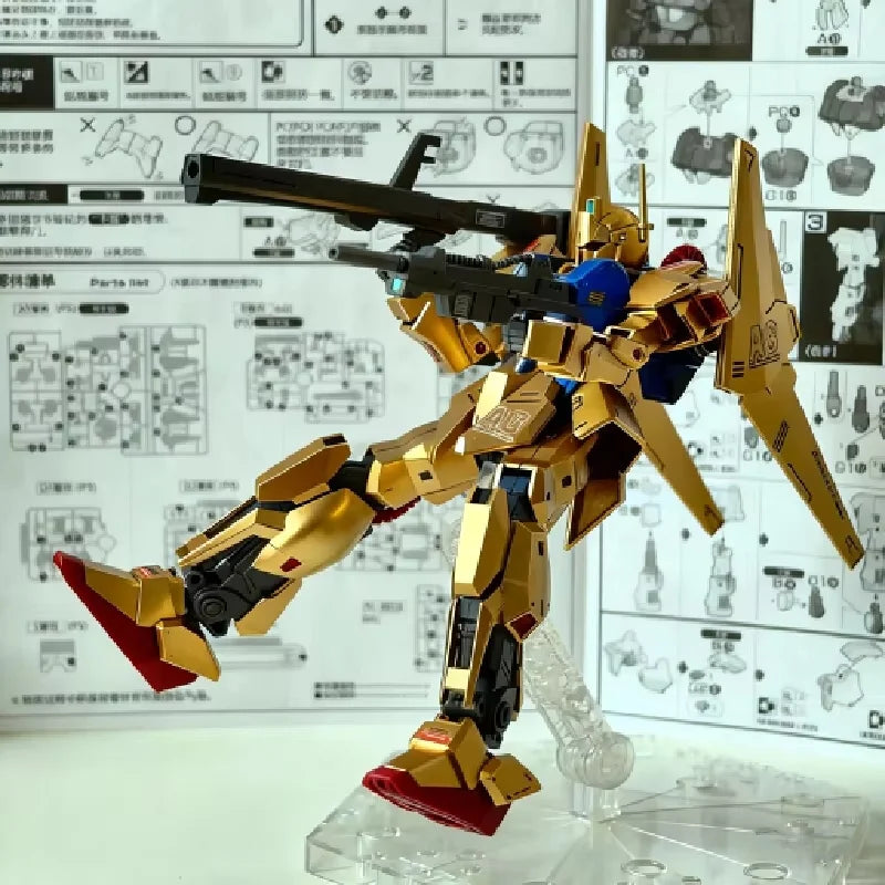 HG 1/144 Spray-Painted Champagne Gold Newborn Hyaku Shiki Mobile Suit Zeta Mobile Suit Assembly Model Kit Collectible Decor Gift