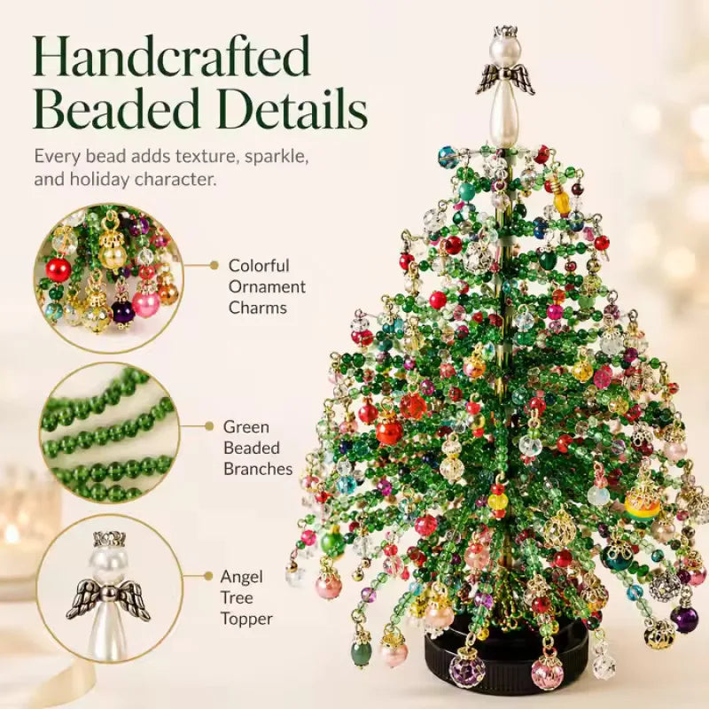 Handmade Bead Weaving Christmas Tree DIY Kit Desktop Holiday Decoration Beaded Xmas Ornament Festive Craft Present
