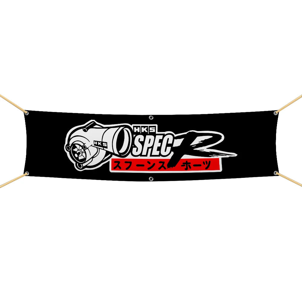 Professional H-HKS Car Motorcycle Team Company Logo Flag 45x180cm 60x240cm Polyester Printed Decoration Banner Tapestry