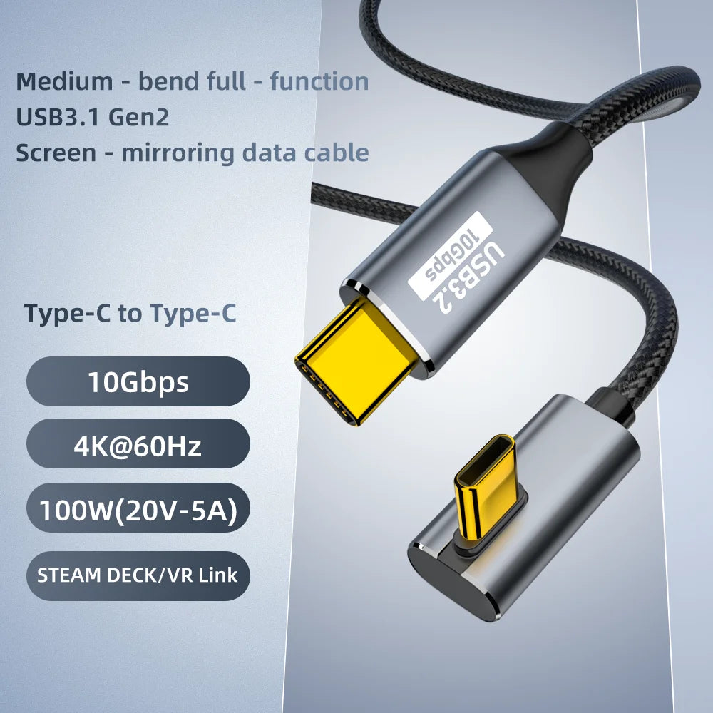5A 100W USB C 3 Gen2 10Gbps Cable Type C to C  4k 60Hz Video Cable QC4.0 3.0 Fast Charging Cable For MacBook Pro Samsung Xiaomi