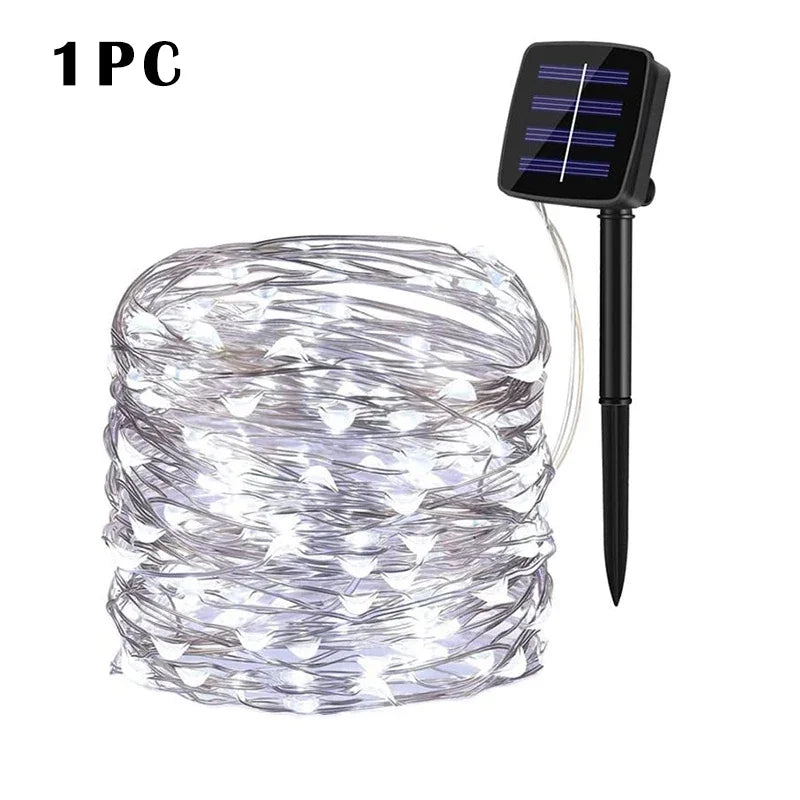 32M Solar LED Light Outdoor Festoon Lamp Garden Fairy Light String Led Twinkle Waterproof Lamp Christmas Garland Yard Decoration